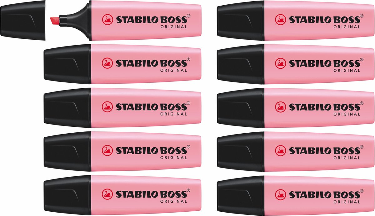 Stabilo boss original pastel - resaltador - rosa empolvado - caja de 10 piezas