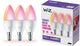 Wiz kaarslamp 3-pack - gekleurd en wit licht - slimme led verlichting - e14 fitting - 40w - mat - wi-fi