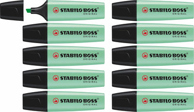 Stabilo boss original pastel - resaltador - resaltado con colores pastel - toque de menta - caja de 10 piezas