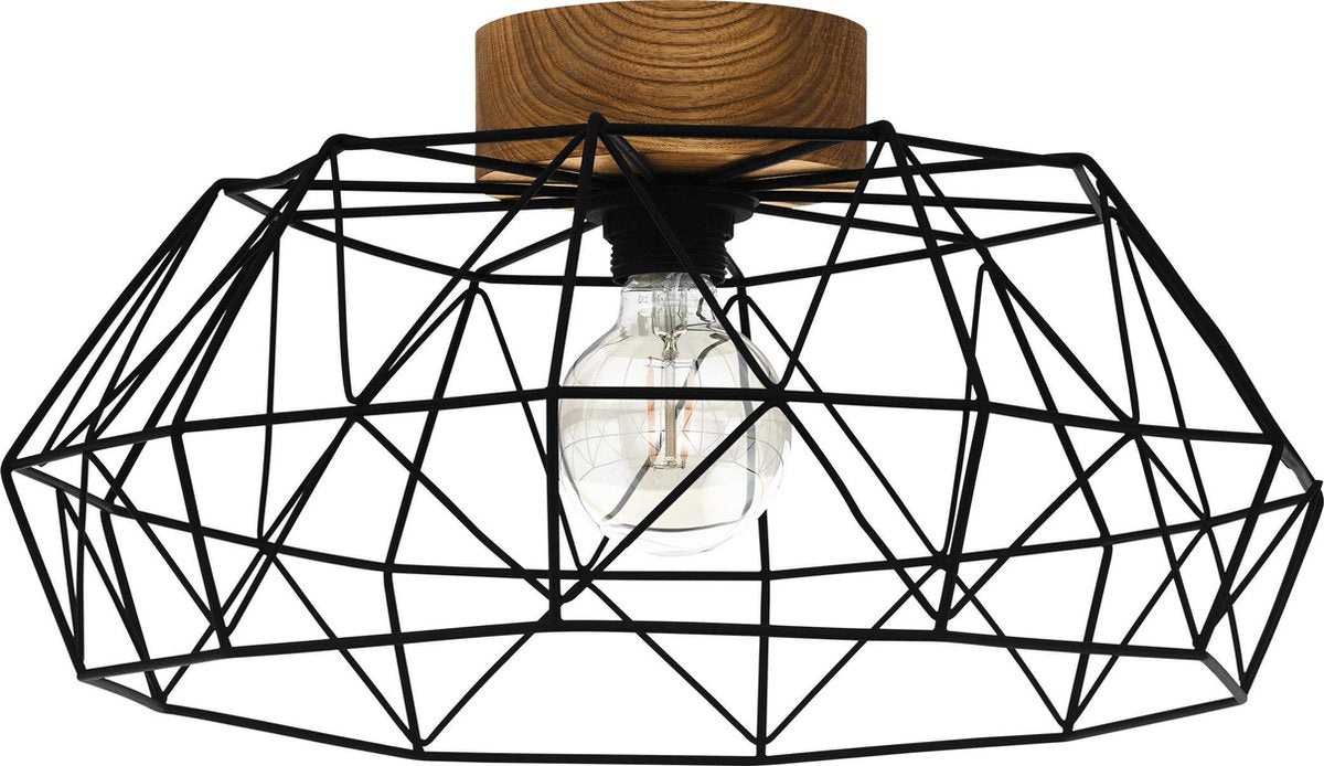 Eglo padstow - lampada da soffitto - E27 - ø 45,5 cm - marrone nero - Legno FSC