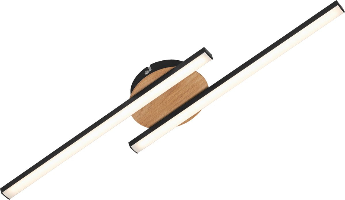 Briloner - Plafoniera LED - lampada da soffitto - 12 watt - 960 lumen - 3.000 Kelvin - legno nero