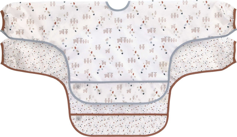 Bavaglino Lässig a maniche lunghe 2 pezzi Tiny Farmer Sheep blu da 6 a 24 mesi