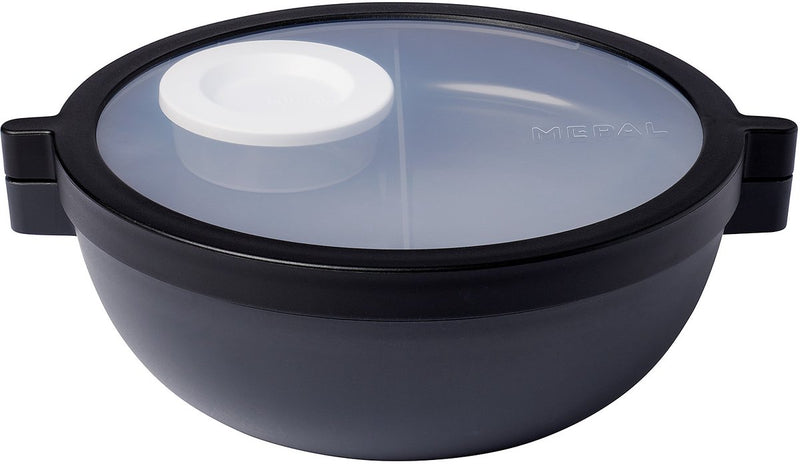 Mepal vita bento lunch bowl - 5 scomparti di cui 3 contenitori rimovibili - bento box - portapranzo per insalata - nordic black