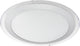 Eglo competa 1 - lampada da parete soffitto - 1 luce - ø335mm. - bianco, argento, trasparente