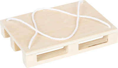 Piccolo piede - Truck di gru in legno blu con pallet