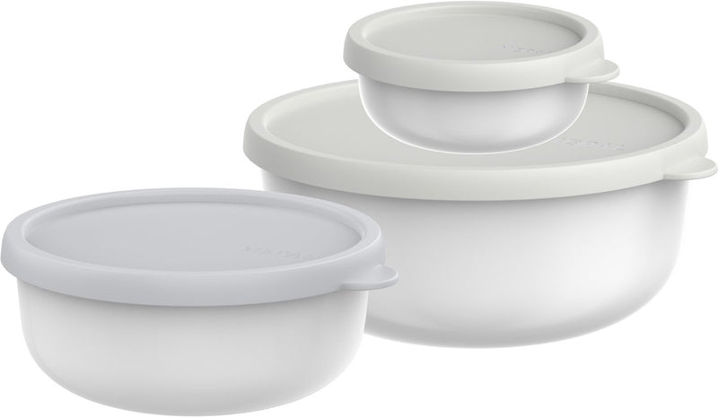 Set scatola portaoggetti Mepal 3 pezzi Lumina - 2,5 l - contenitore per microonde con coperchio - bianco