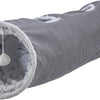 Trixie katten speeltunnel harvey velours pluche grijs