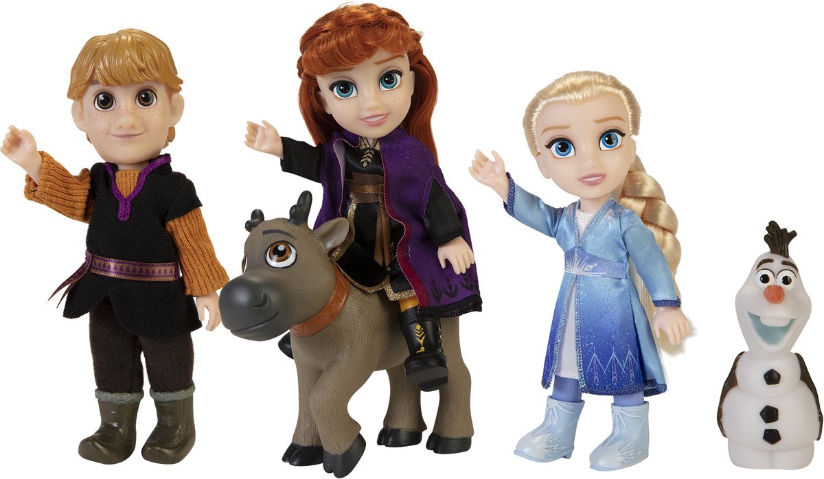 Jakks Disney Frozen 2 muñecos pequeños set de regalo de 5 piezas 15cm (Kristoff, Anna, Sven, Elsa, Olaf)