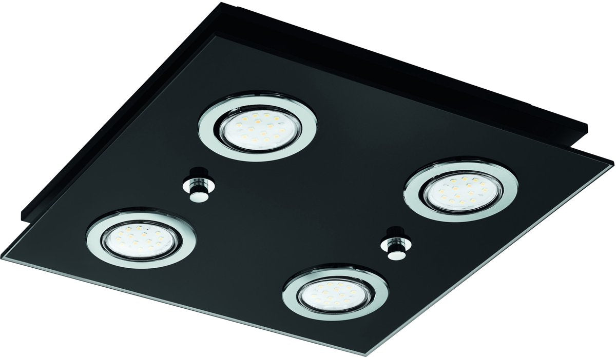 Lampada da soffitto Eglo grattino - gu10 - acciaio|vetro - nero