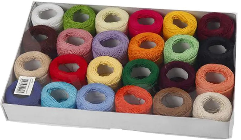 Creativ company mercerized cotton yarn, various colors, 24x20 gr 1 box