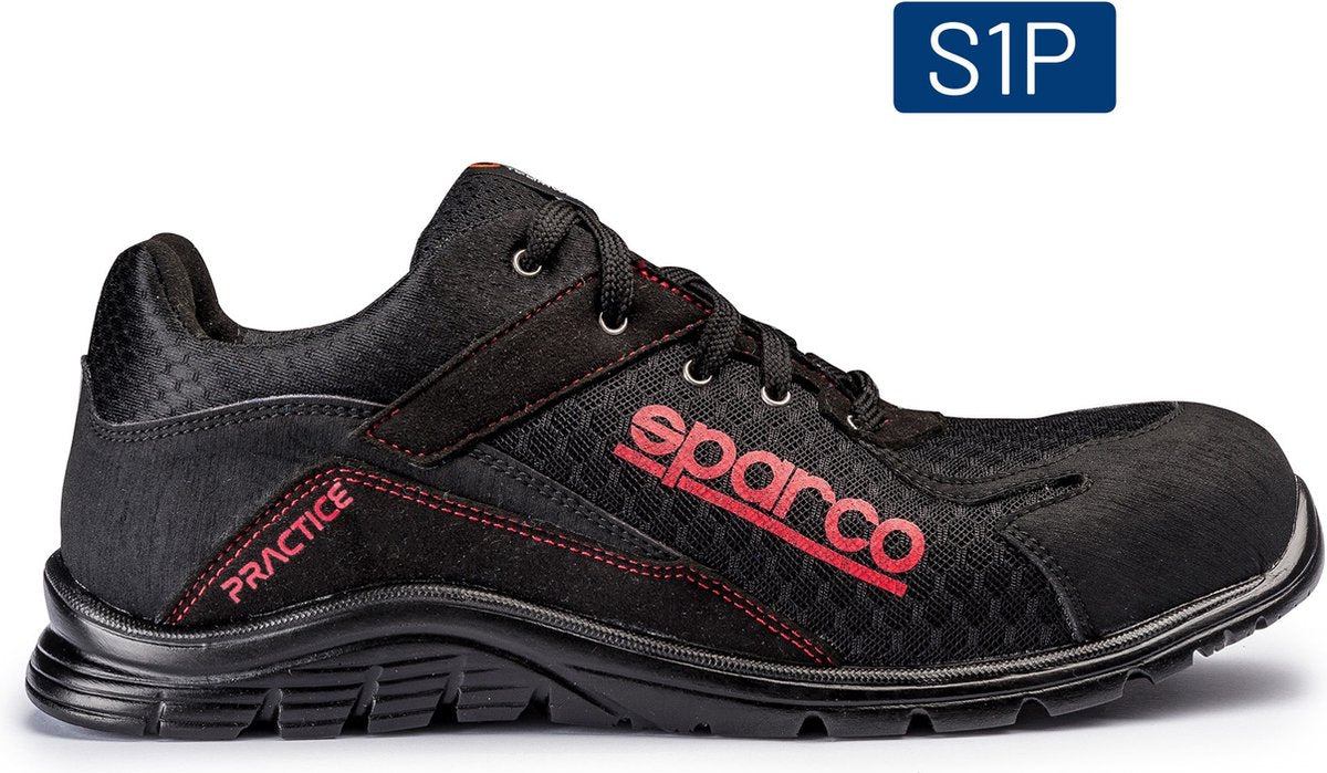 Sparco Practice Nigel - zapato de seguridad s1pl con parte superior transpirable - negro - talla - 44