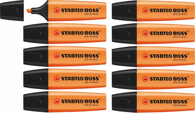 Stabilo boss original - resaltador - máxima calidad - naranja - caja de 10 piezas