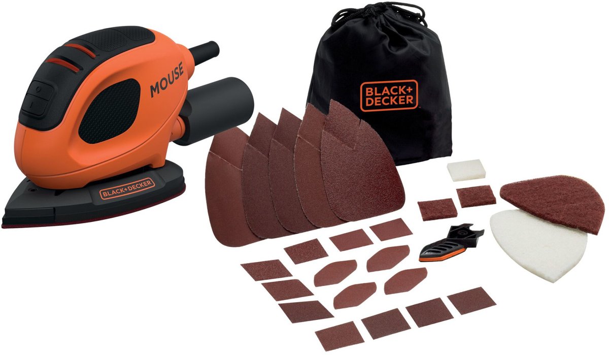 Lijadora black+decker black decker bew230bc-qs con 15 accesorios 55w naranja talla única enchufe ue
