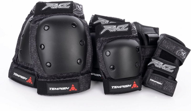 Tempish – rimz – skatebescherming – 3-pack – volwassenen – zwart – complete beschermset voor skaten – maat l