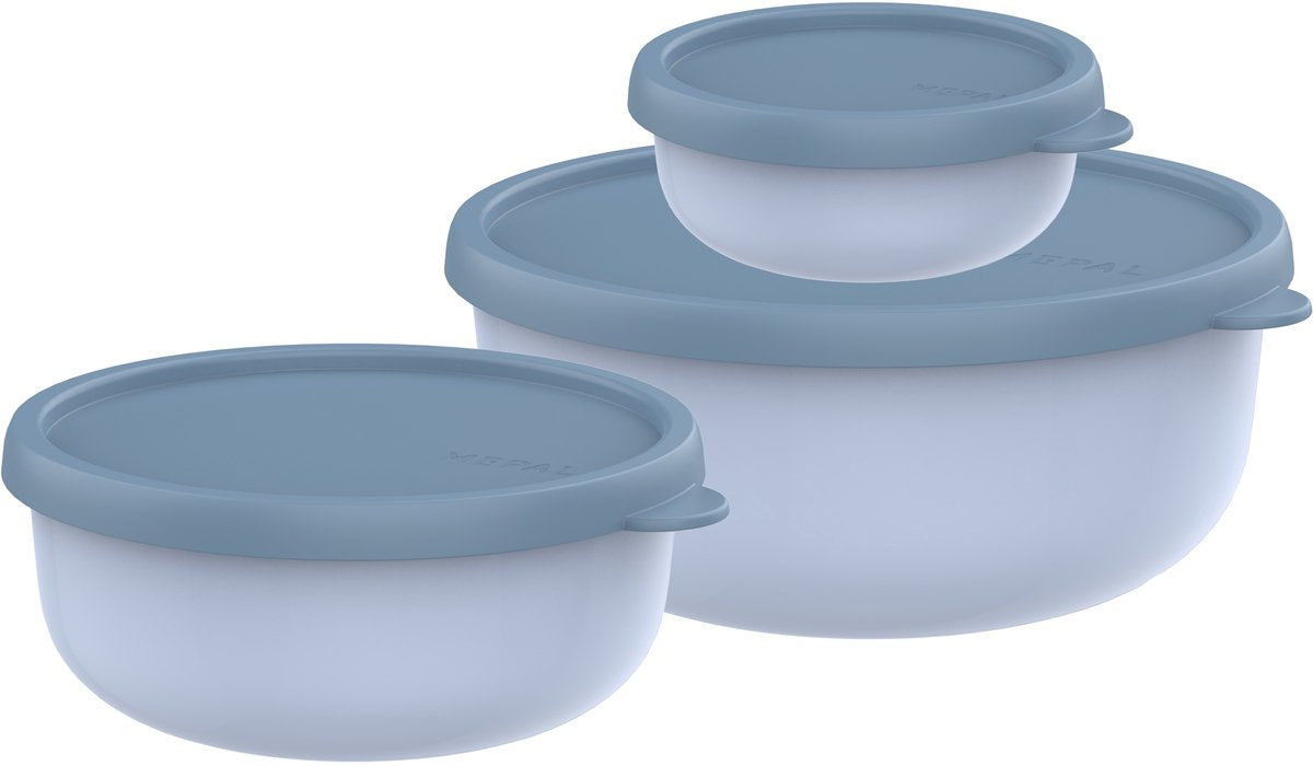 Set contenitori Mepal 3 pezzi Lumina - 2,5 l - contenitore per microonde con coperchio - blu nordico