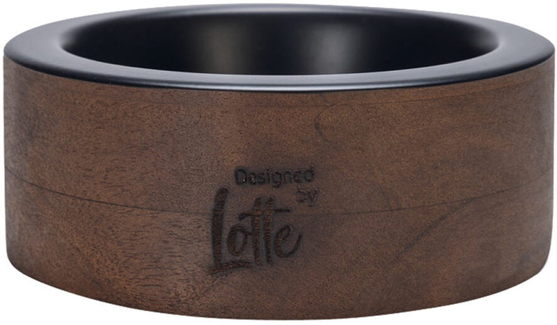 Designed by lotte milani - hondenvoerbak - hout rvs - zwart - 14x14x5,5 cm - 370 ml