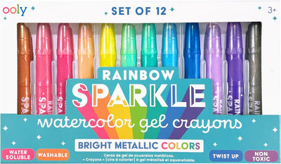 Ooly - brillo del arco iris - 12 crayones de acuarela metálicos