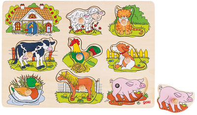 Goki Noppen puzzle Farm animals with sound