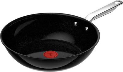 Tefal experience ceram - padella wok in ceramica - ø28 cm - nucleo in fusione - senza pfas - adatta per induzione - adatta per l'uso con spatole metalliche