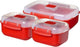 Sistema microonde heat 'n eat - set 3 contenitori microonde - con coperchio - rosso - 2x525ml - 1x1,25l