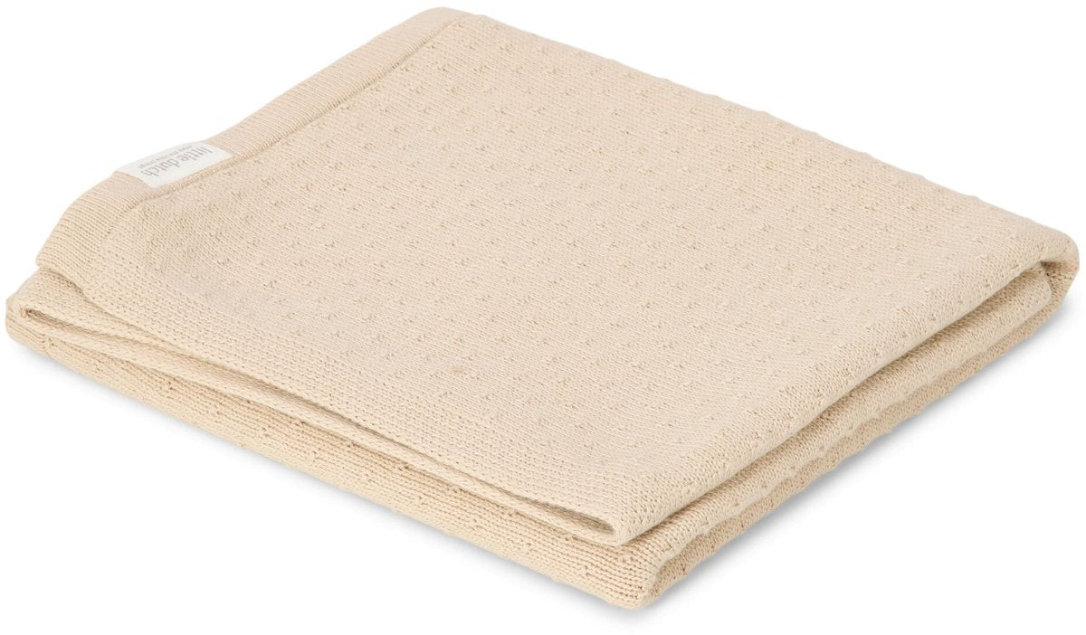 Coperta per culla lavorata a maglia Little Dutch – beige – Essentials