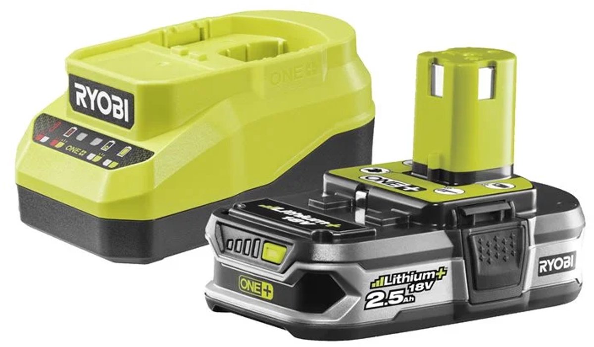 Juego de cargador de batería Ryobi one+™ 18v 1x 2,5 ah litio+