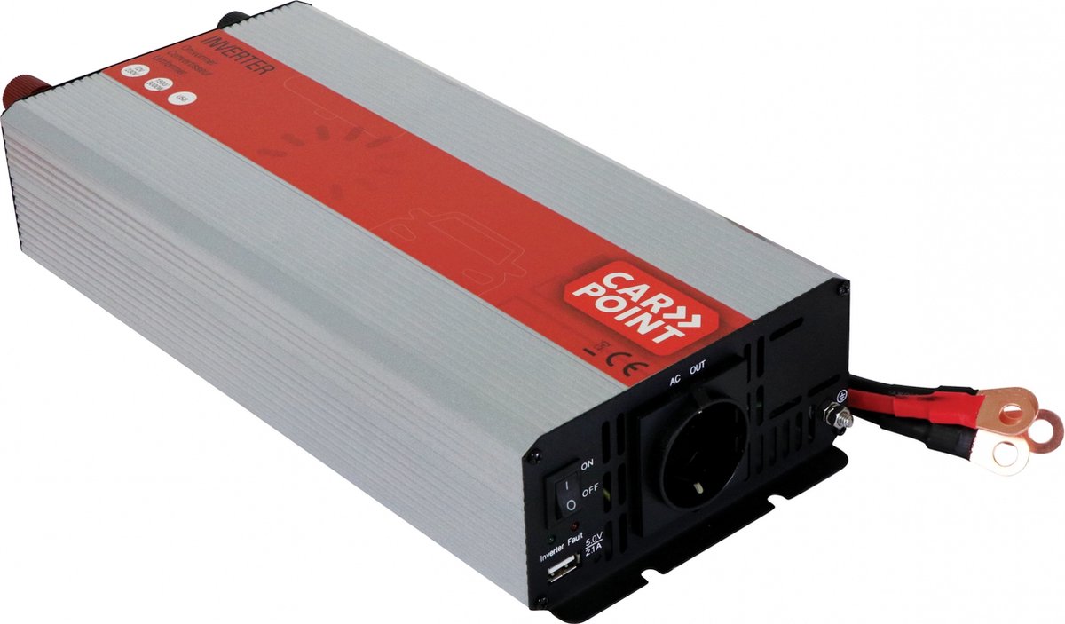 Convertitore Carpoint da 12 V a 230 V - 1500 W 3000 W di picco - con USB - protetto - ventola - per auto, camper/caravan