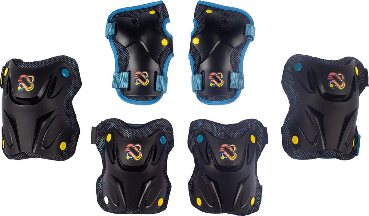 Set protezione skate Nijdam per bambini - Path Defender - nero blu - m