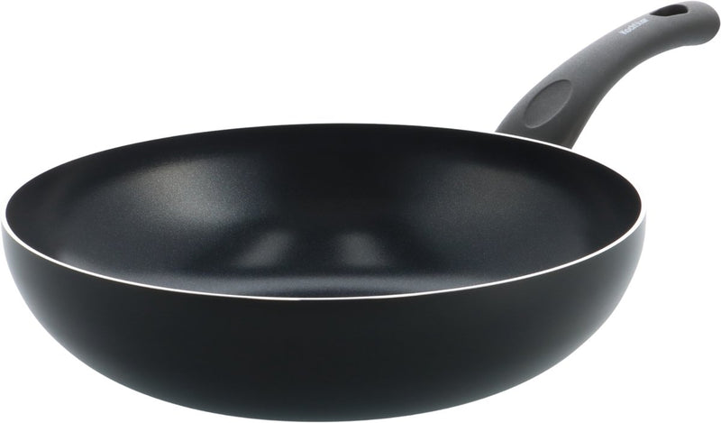 Padella wok in ceramica nera Kochstar essenz - 28 cm - 3,57 l - senza pfas - padella wok a induzione - padella a induzione - rivestimento antiaderente in ceramica - maniglia di raffreddamento - adatta al forno fino a 130° C - nera