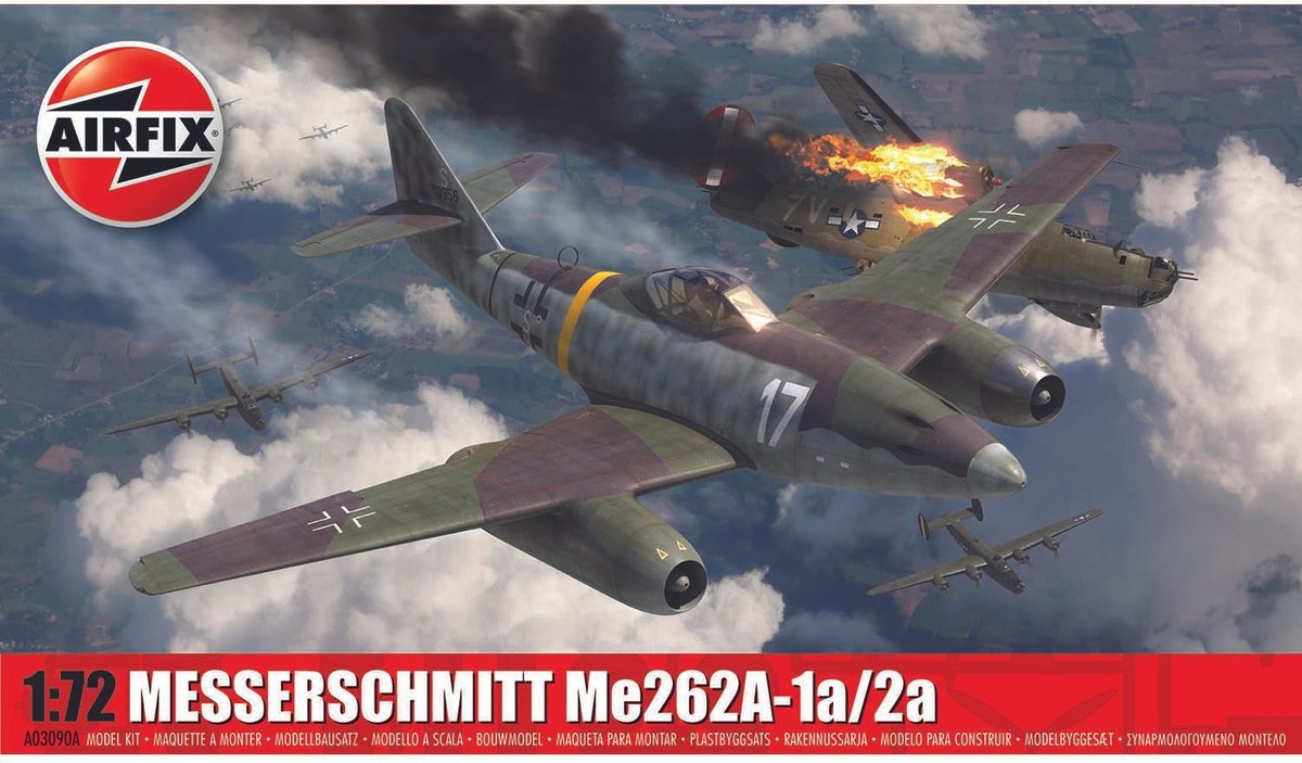 Airfix model kit aircraft - 03090a messerschmitt me 262a-1a 2a - airplane plastic - 1:72 - model making