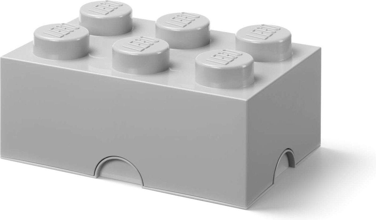 Lego - scatola portaoggetti brick 6 - nylon - grigio