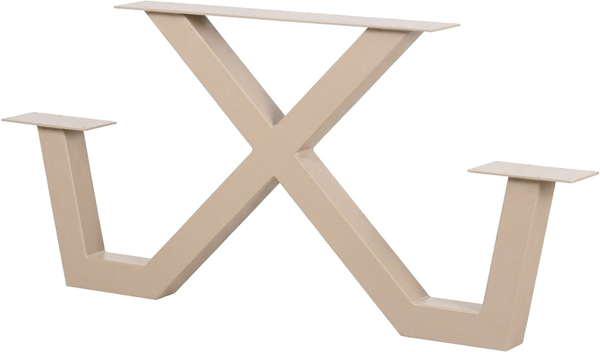 Mesa de picnic con patas en forma de X Tablo de madera - metal - arena - 70x142x13