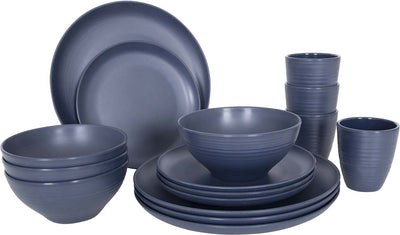 Bo-camp - industriale - stoviglie - orville - 16 pezzi - blu