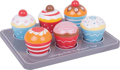 Set di muffin in legno di bigjigs