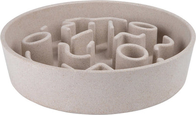 District 70 mangiatoia lenta in bambù beige - ciotola per cibo per cani - ø28 cm