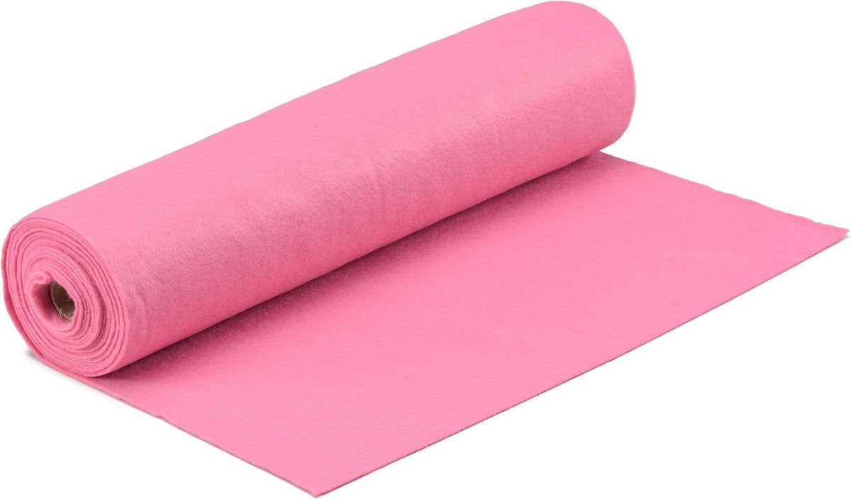 Vaessen creative vilt op rol - donkerroze - 1 mm - 45 cm x 5 m