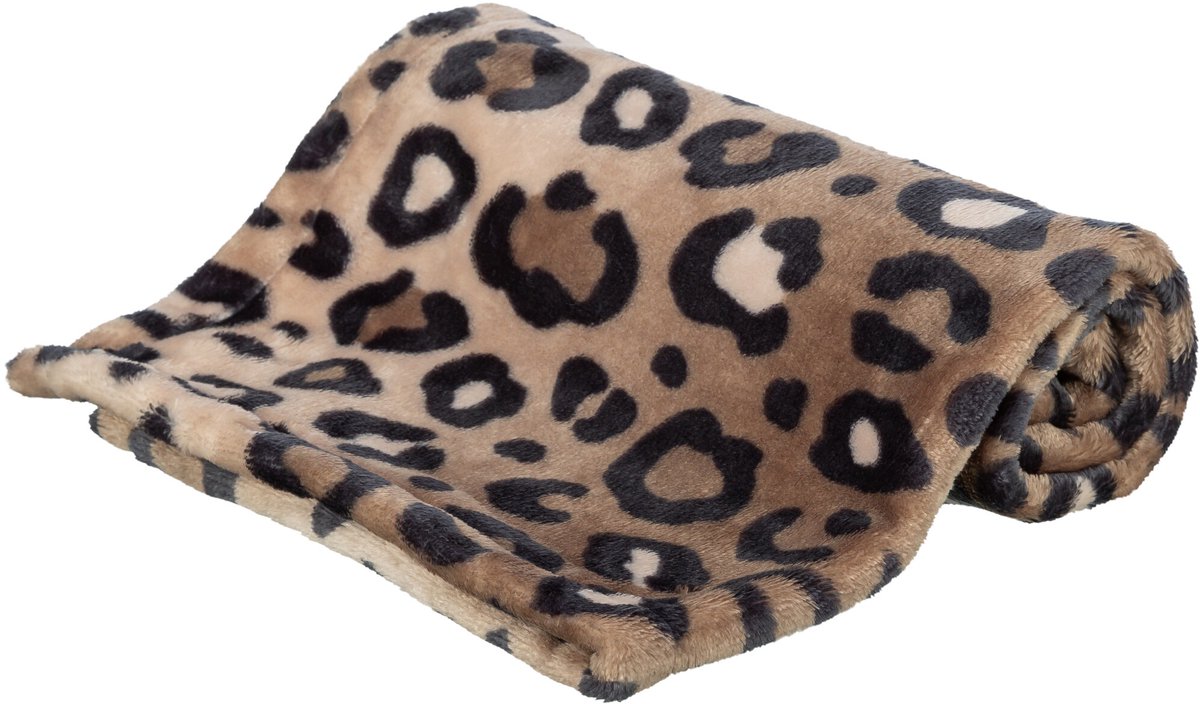 Trixie coperta per cani leo morbido peluche marrone stampa leopardo