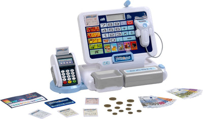Giocattoli Klein - registratore di cassa giocattolo - incl. effetti sonori, monete giocattolo, banconote e carte di credito - multicolori