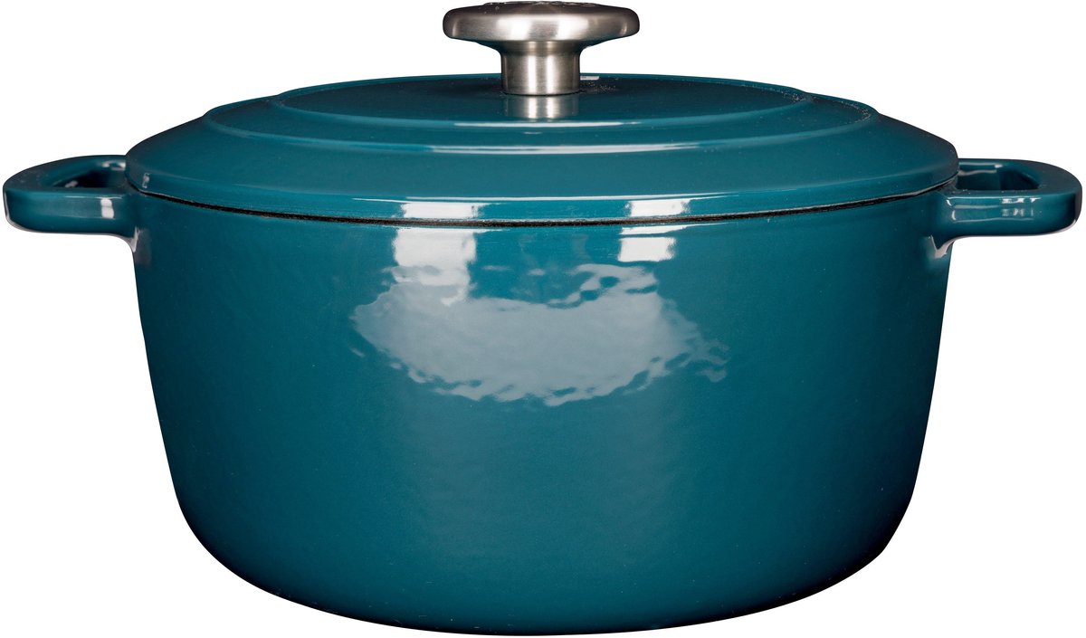 Accogliente pentola alla moda in ghisa fontestic - dia.24h11,6cm - 4,6l - airone verde