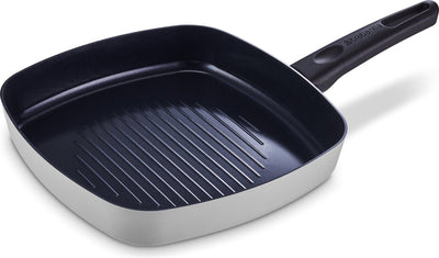 Teglia grill Brabantia indu+ - ø 26 cm - rivestimento antiaderente in ceramica - adatta per induzione - 100% senza pfas - grigia