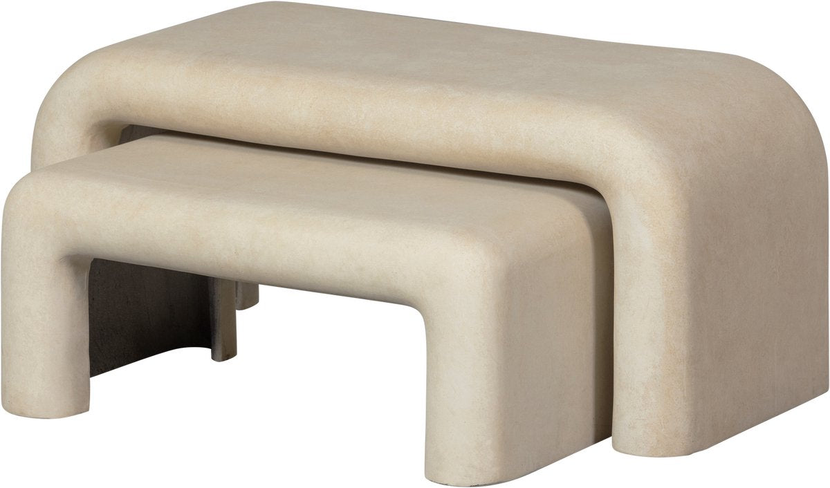 Tavolini bassi Stani in legno - naturale - set di 2