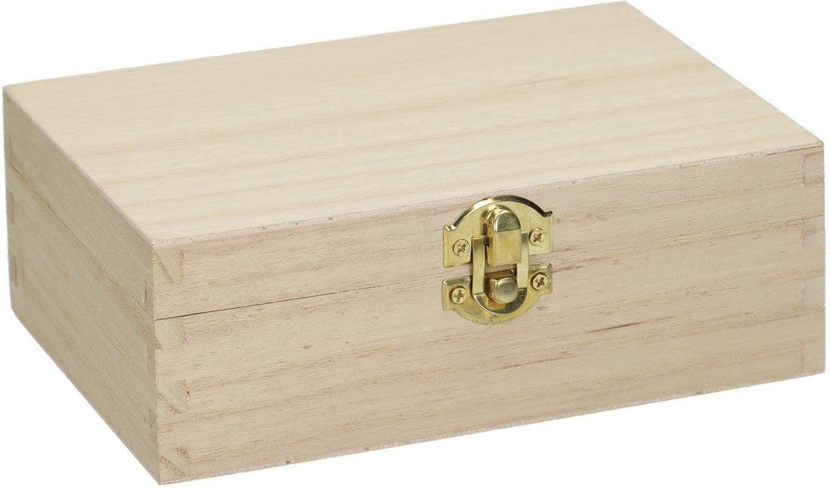 Caja de tarjetas de madera con cubierta de válvula