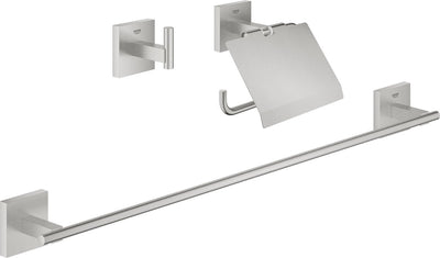 Juego de accesorios Grohe Start Cube - 3 en 1 - Super Steel (aspecto de acero inoxidable)