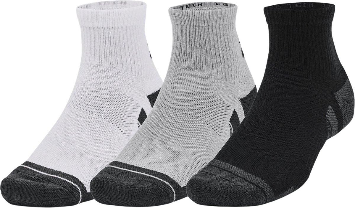 Under armour ua performance tech 3pk qtr calcetines deportivos unisex - gris - blanco - gris