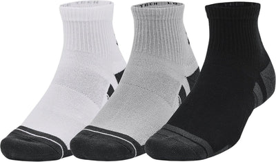 Under armour ua performance tech 3pk qtr calcetines deportivos unisex - gris - blanco - gris
