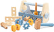 Cassetta degli attrezzi in legno Woet ® per bambini - Strumenti giocattolo da 15 pezzi - inclusi martello, cacciavite e accessori - FSC - da 3 anni