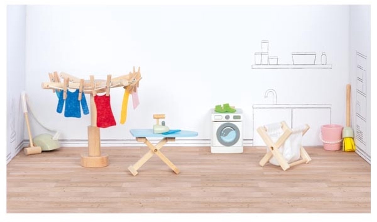 Accesorios para el espacio de cera de Poppenhuis de madera Goki