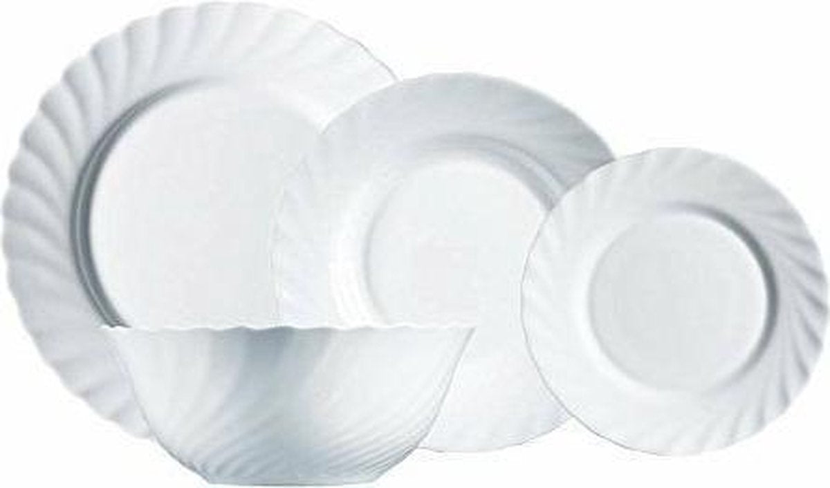 Luminarc trianon tableware set - white - 6 people - 19 pieces