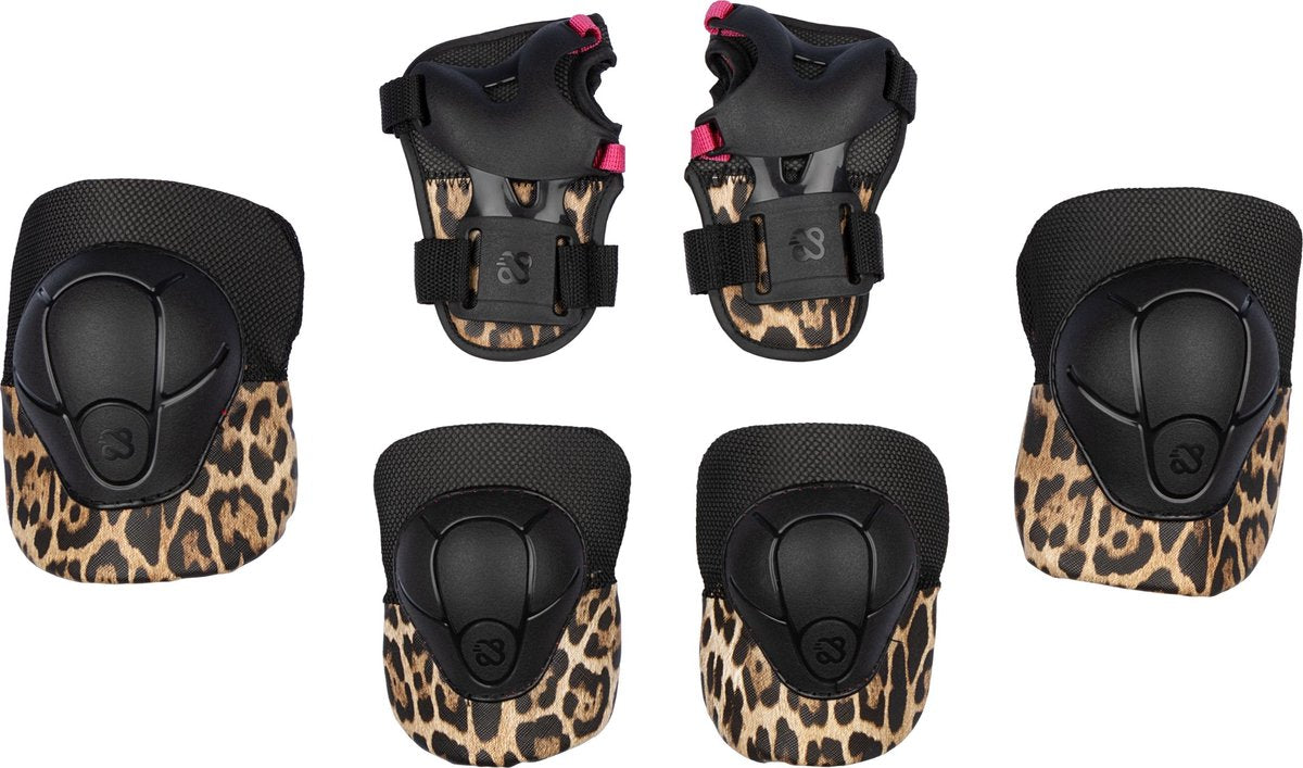 Nijdam skate beschermset panter kinderen - roar ready - zwart panter - maat m