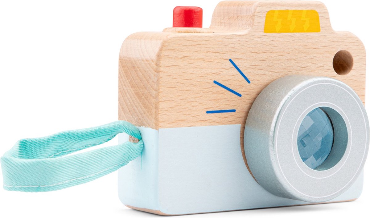 Cámara de juguete de madera Woet ® - 'mi primera cámara' con efecto caleidoscopio - juguete educativo - a partir de 18 meses